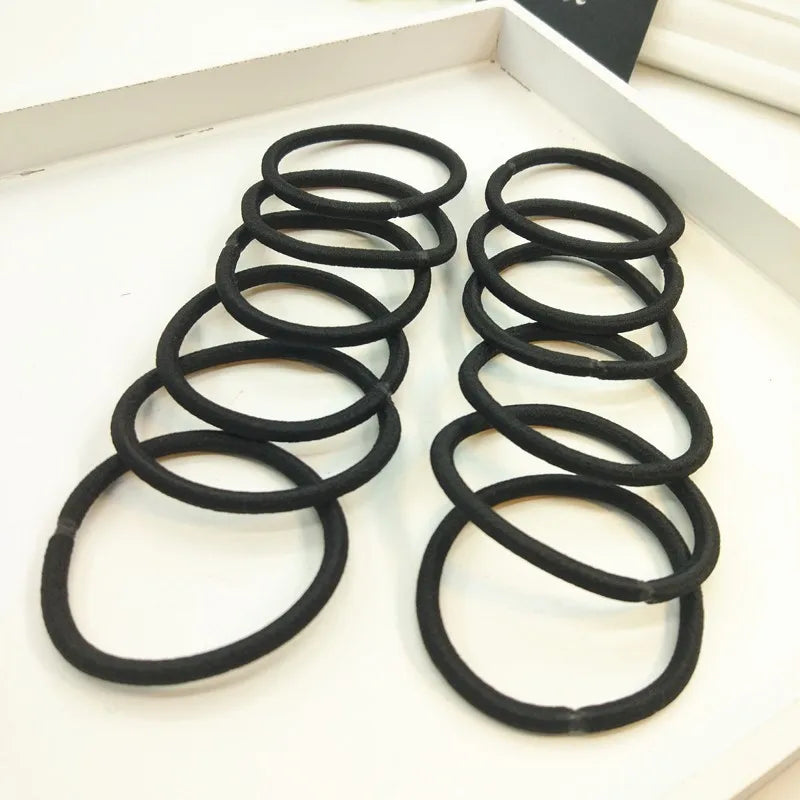 10/30/50PCS 4MM Black Ponytail Holder Elastic Hair Bands Scrunchies For Women Men Girl Lady Hairband Leagues Headband Accessory Qme