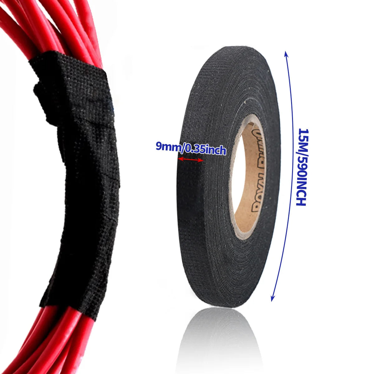 High-Temperature Resistant Velvet Cloth Tape - Shock Absorbing & Soundproofing Super Adhesive Electrical Insulation Tape Qme Width 9mm 15m