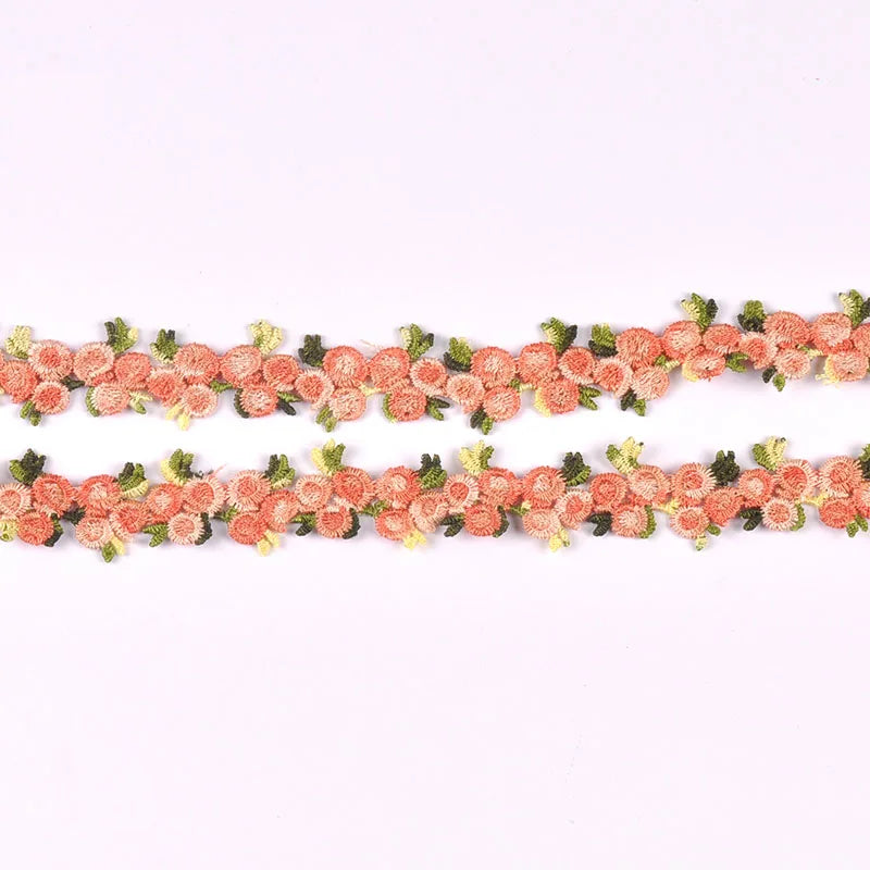 1 Yard 21mm Colorful Flower Lace Trim, Cute Rose Floral Embroidery Lace Ribbon for DIY Sewing Crafts Clothes Headbands cp3851 Qme Pink 1yard