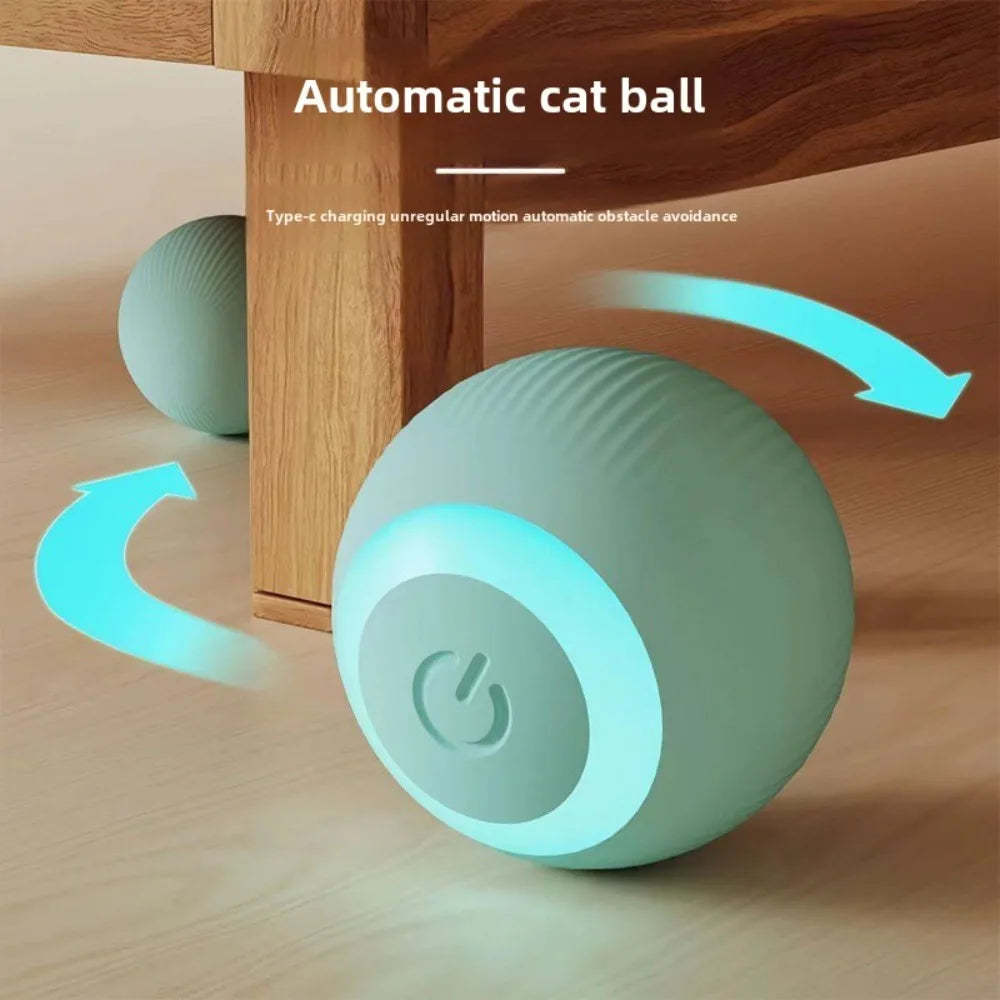 Cat Toys Pet Toy Supplies Accessories for Cats Spinning Ball Electric Interactive USB Charging Cat Ball Products Home Garden Qme