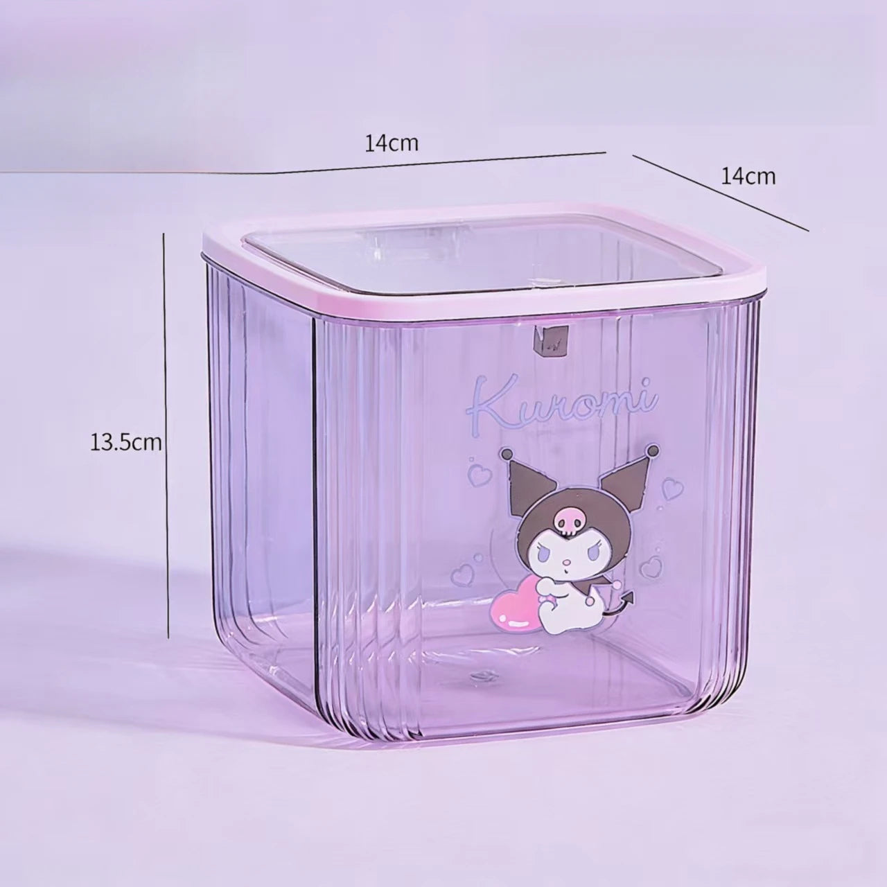 Hello Kitty Kuromi Desktop Trash Can Cute Transparent Mini Storage Box Trash Can for Home, Living Room, and Office Qme 2