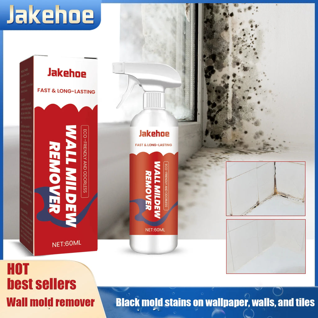 60ML Bathroom & Kitchen Mold Removal Spray Wall Stain Remover Gap Foam Mildew Cleaner Effective Wall Cleaning Agent for Home Qme