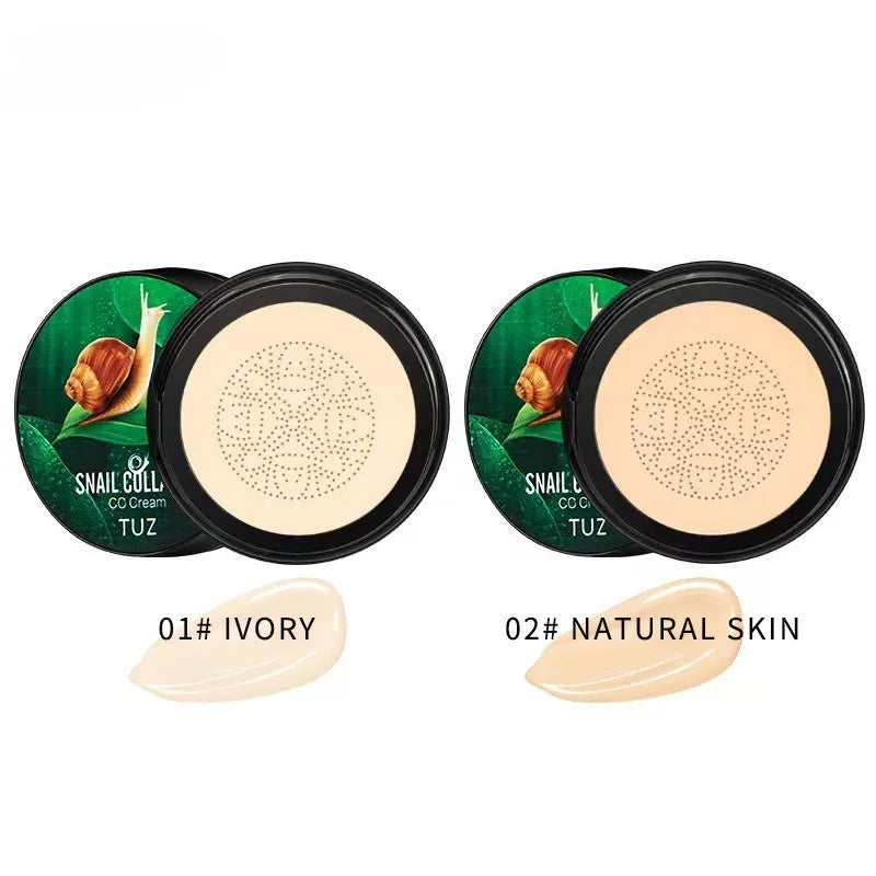 Snail Collagen BB Cream Mushroom Head Air Cushion CC Cream Face Concealer Brightening Moisturizing Foundation Cream Waterproof Qme