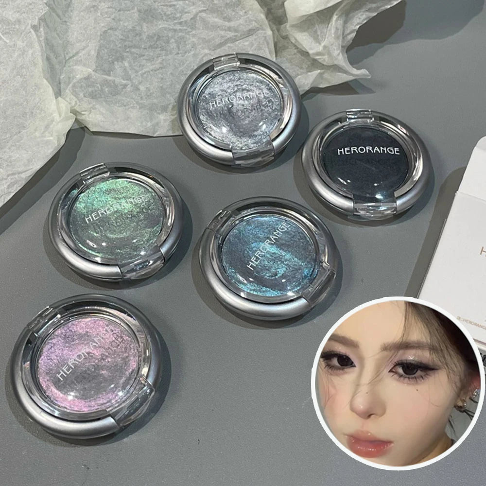 HERORANGE Glowing Charm Monochrome Eyeshadow Palette Pearlescent Qme
