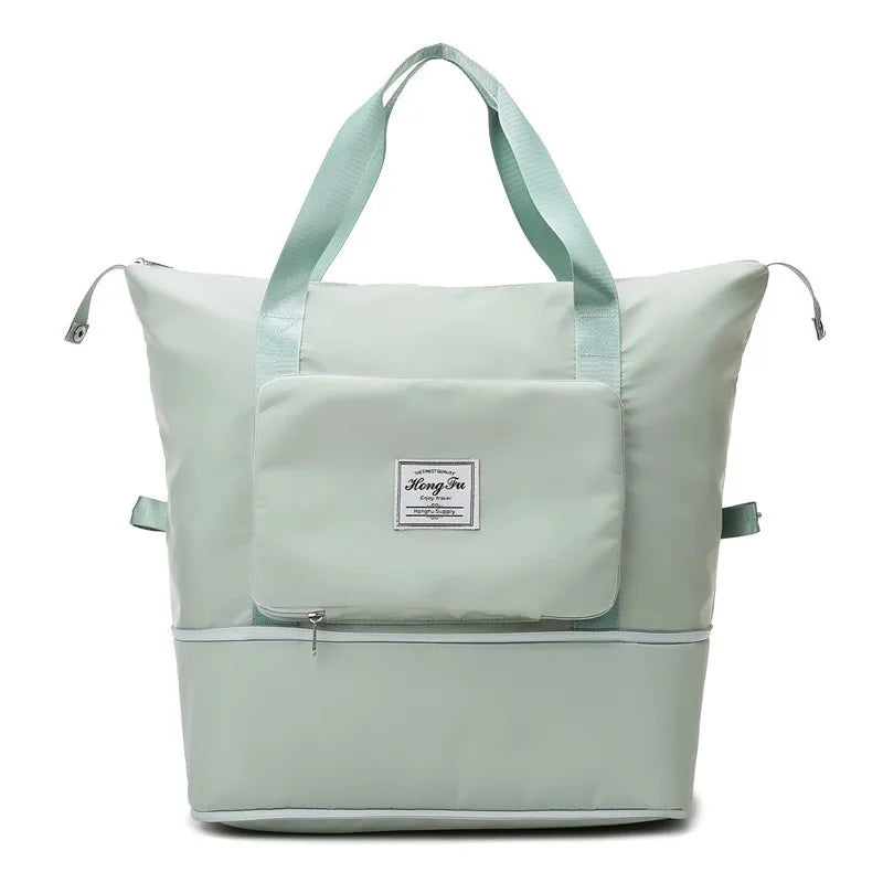 Large Capacity Folding Travel Bags Waterproof Luggage Tote Handbag Travel Duffle Bags Women Gym Yoga Storage Bags Qme Green