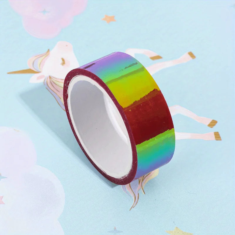 1pc / 196.85 inches laser reflective tape, decorative tape, girl album stationery tape, stationery stickers, photo diary, Qme Rose Red