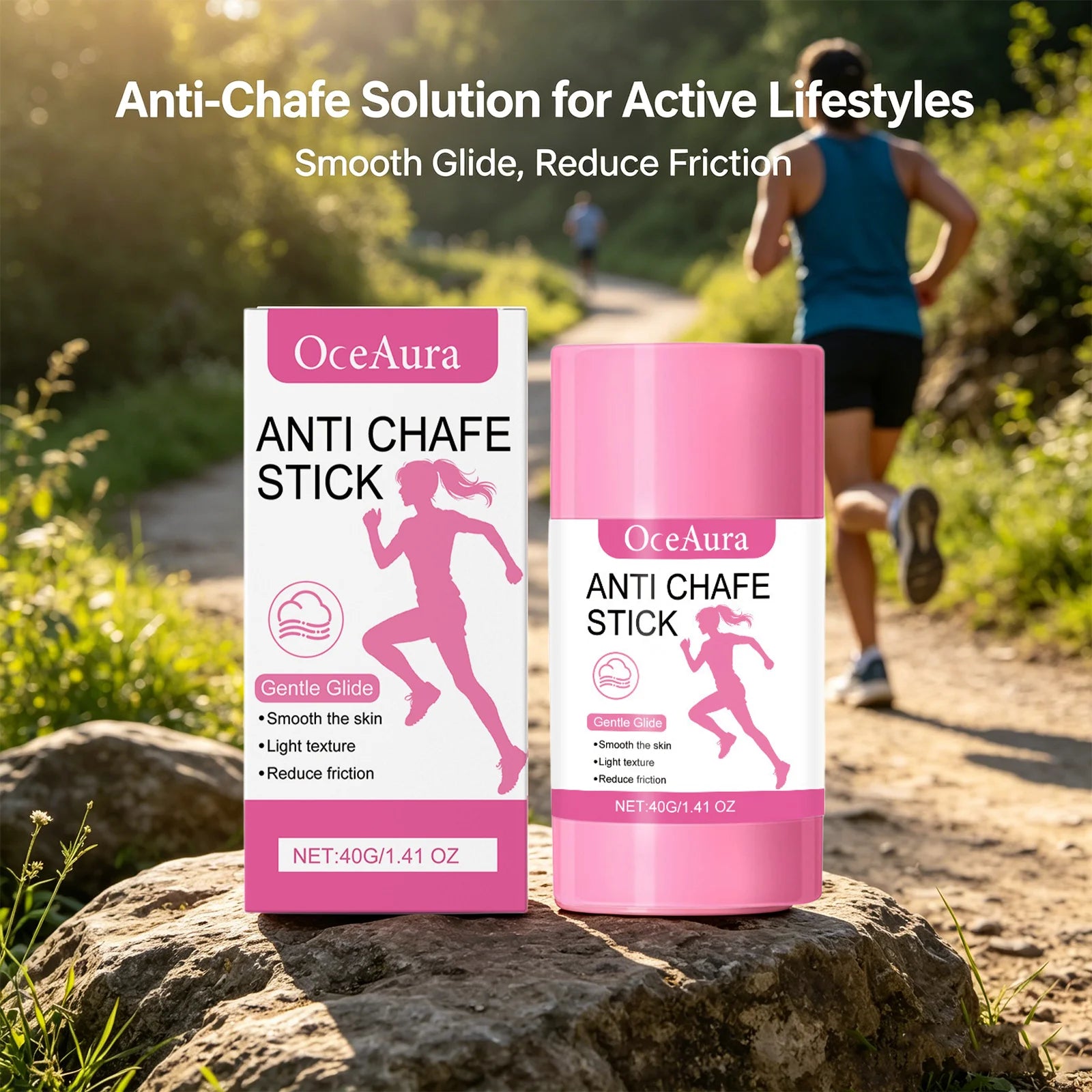 OceAura Anti Chafe Stick for Sports & Daily Use Sweat Resistant Anti Chafing Moisturizing Thigh Underarm Chafing Relief Stick Qme