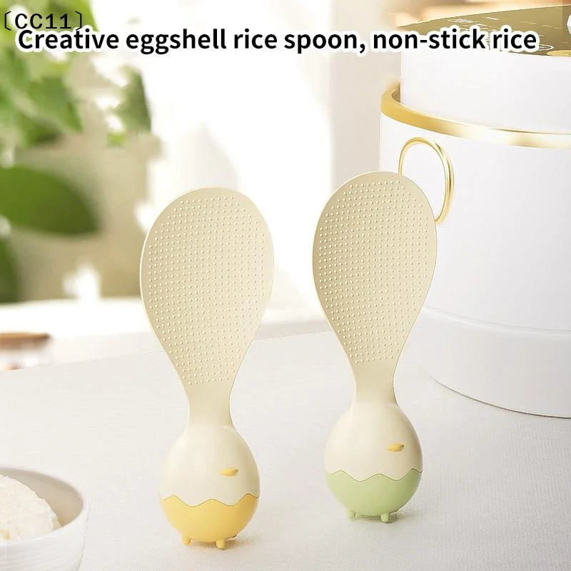 Creative Eggshell Standing Rice Spoon Household Scoop Non-stick Qme