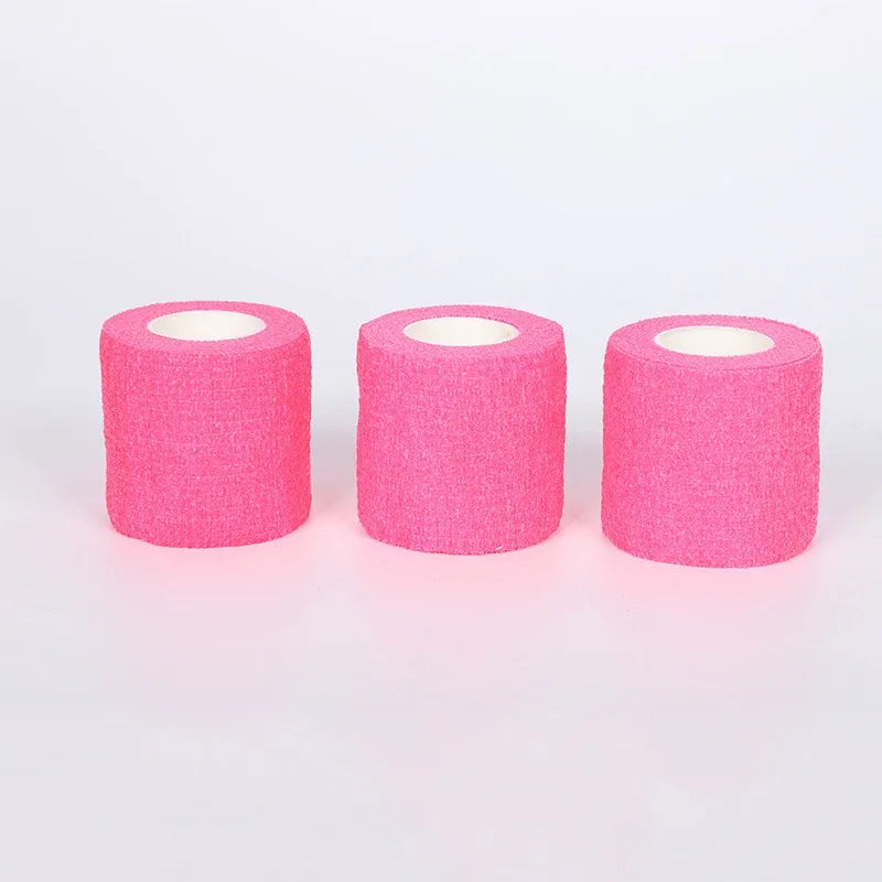 Brand New Glossy Pink Tattoo Disposable Bandage Sport Cover Wrap Tape Self Adhesive Elastic Bandage Tape Tattoo Permanent Makeup Qme
