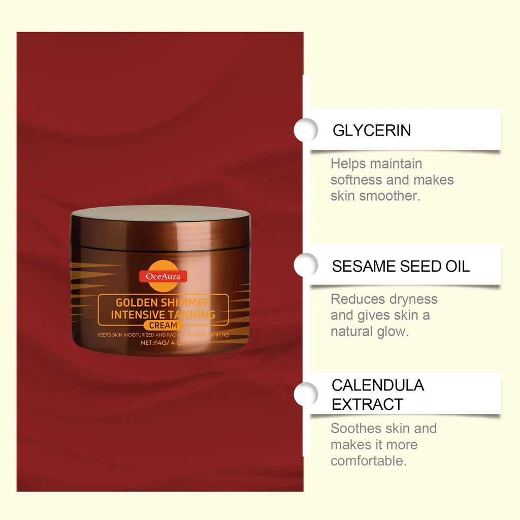 Intensive Tanning Gel & Cream Set Accelerator Bronzing Dark Skin Long Lasting Moisturizing Face Body Sunless Self Tanning Cream Qme