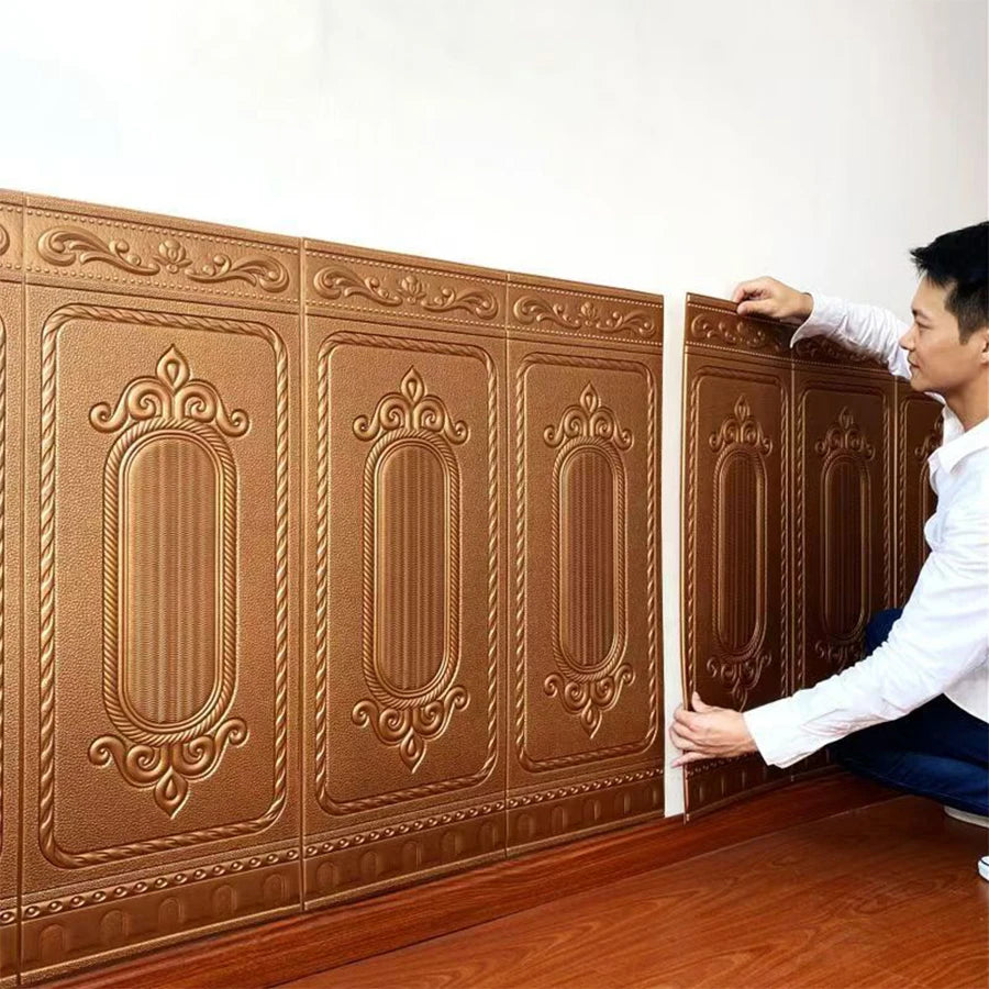 90CM*70CM 3D Waterproof Moisture-proof Living Room Bedroom Wall Surround Headboard Soft Package Wallpaper Self Adhesive Painting Qme