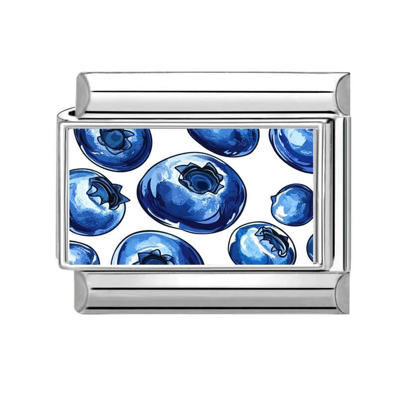 Fashion Blue Series Cartoon Shark Sea Seagull Crab Italian Charm