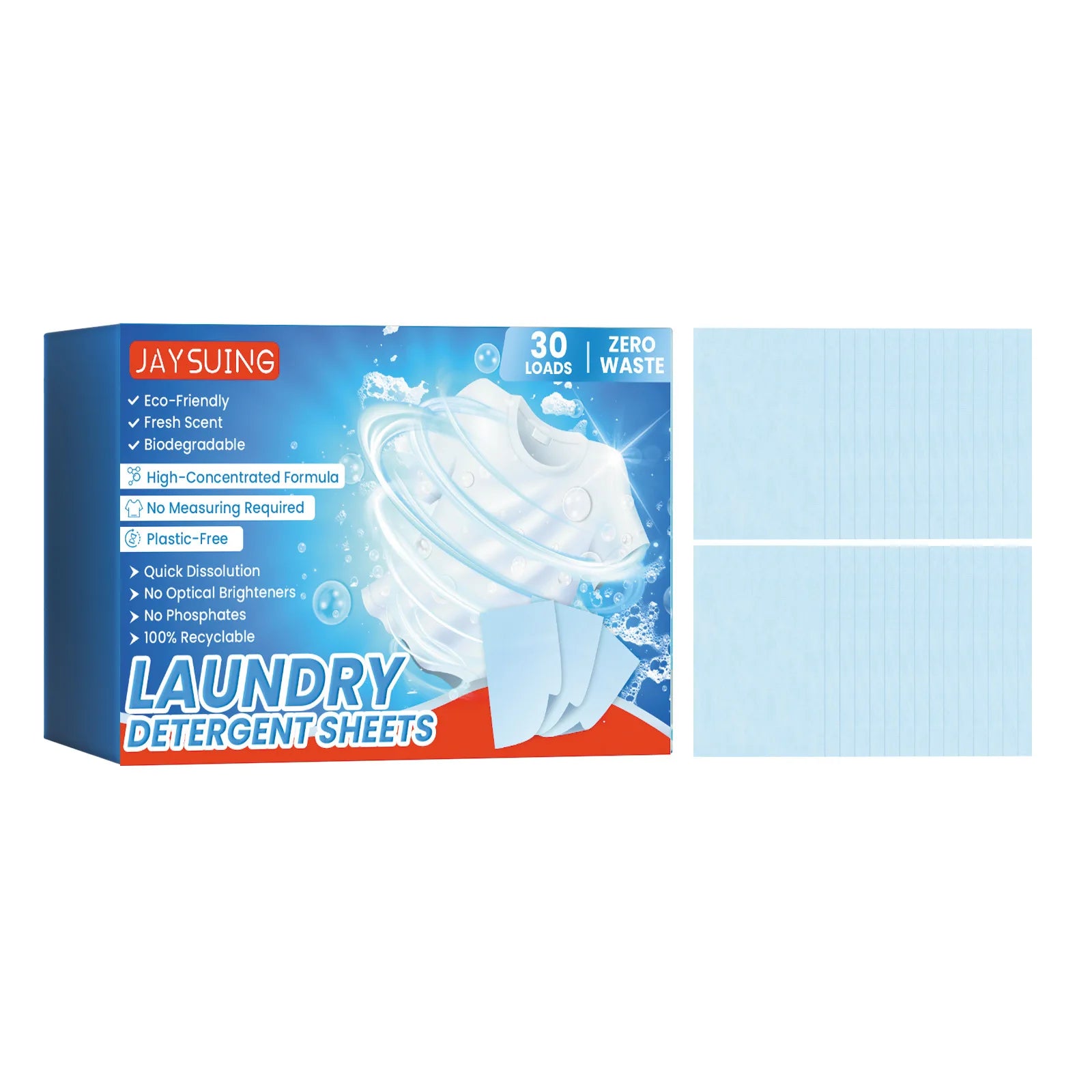 Laundry Tablet Clothing Laundry Soap Bubble Paper Concentrated Washing Powder Detergent Washing Machines Clothes Cleaning Sheets Qme 30pcs Boxed