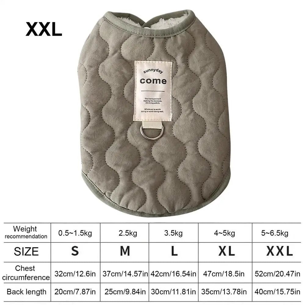 Small Dog Winter Jacket Warm Dog Jacket with Built in Harness Hole Cold Weather Pet Apparel Cozy Snow Vest for Small Dogs Cats Qme ArmyGreen 2XL