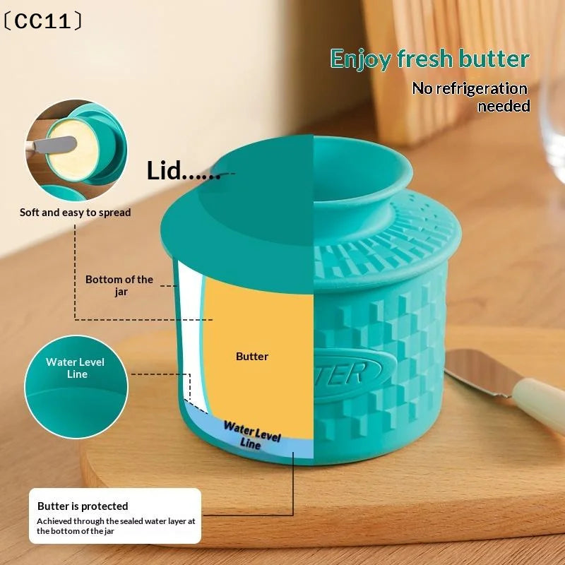 Silicone Butter Cheese Storage Crock Sealed Dustproof Covered Dish Qme