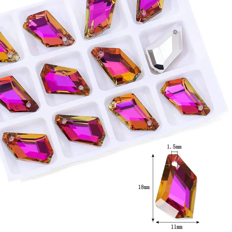 Crystal Multi -shape Pendants Single Hole Charms Glass Beads for DIY Jewelry Making Necklace Earrings Jewelry Craft Production Qme 9-12pcs