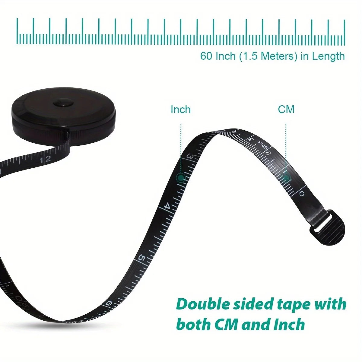 150cm/60inch Retractable Soft Measuring Tape Portable Round Tape Measure For Body Sewing Tailor Craft Fabric Measurement Qme