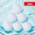 ,Essential Cleaning Supplies for Laundry Reusable 6pcs Silicone Anti Fouling Drum Laundry Ball Home Clean Bathroom Qme 6pcs White