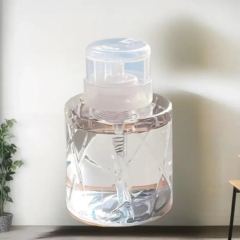 Refillable Lockable Pump Dispenser Empty Press Bottle Nail Cleaner Qme