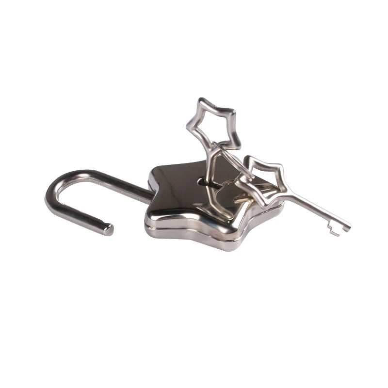 Mini Star Shape Archaize Padlocks Locker Security Key Lock Luggage Bag Qme