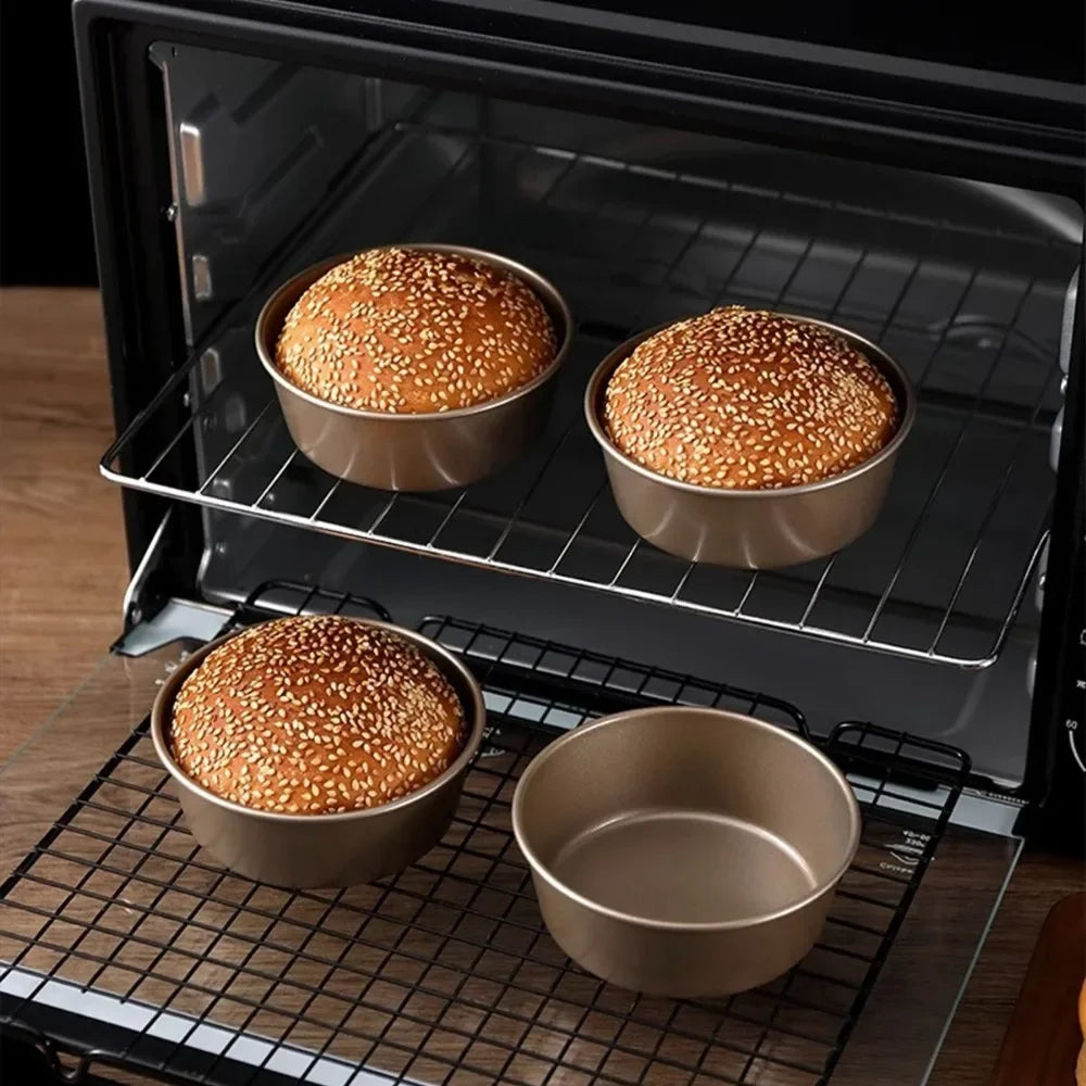 4 Inches Carbon Steel Metal Cheese Pan Cake Mold Air Fryer Mini Round Qme