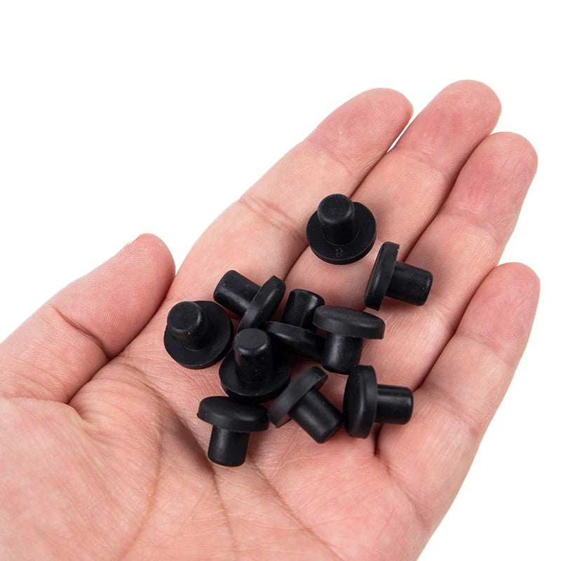 10Pcs Solid Rubber Hole Caps 3-12mm High Temperature Resistance Seal Hole Plugs Qme