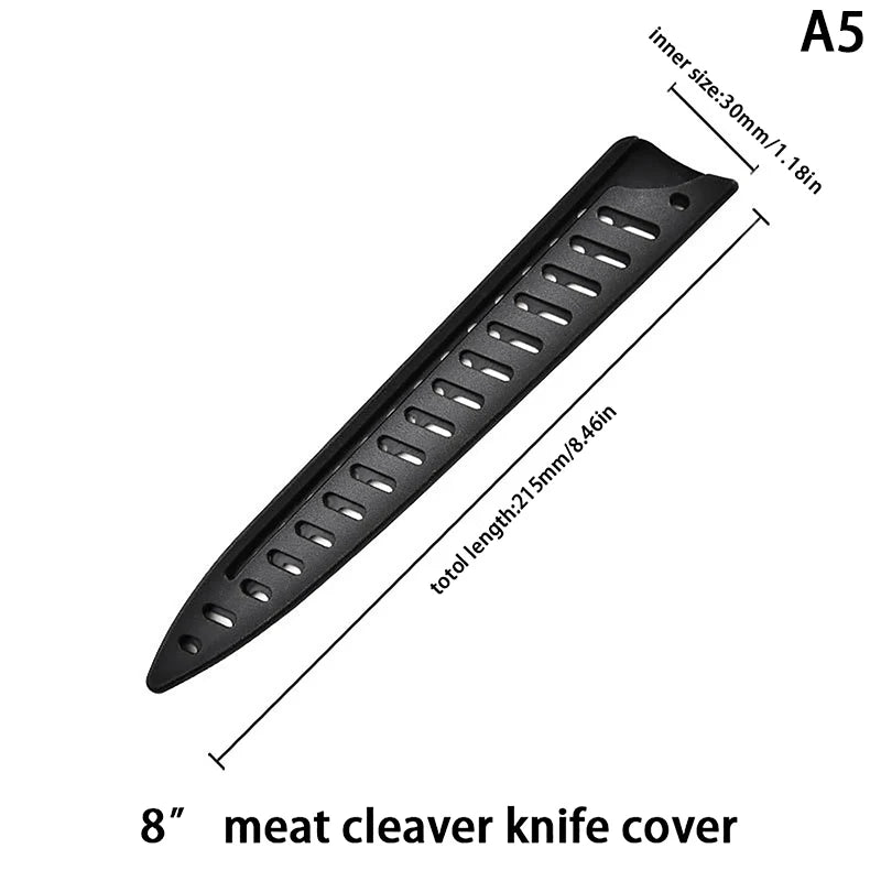 Kitchen Knife Sheath Black Plastic Knife Covers Knife Blade Protector Cover Edge Guards Case Boning Fruit Bread Chef Knife Tool. Qme A5