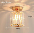 Crystal Ceiling Light Corridor Channel Ceiling Lamp Luxur Balcony Aisle Lamp Home Foyer Track Light Kitchen Ceiling Light Qme Round Golden