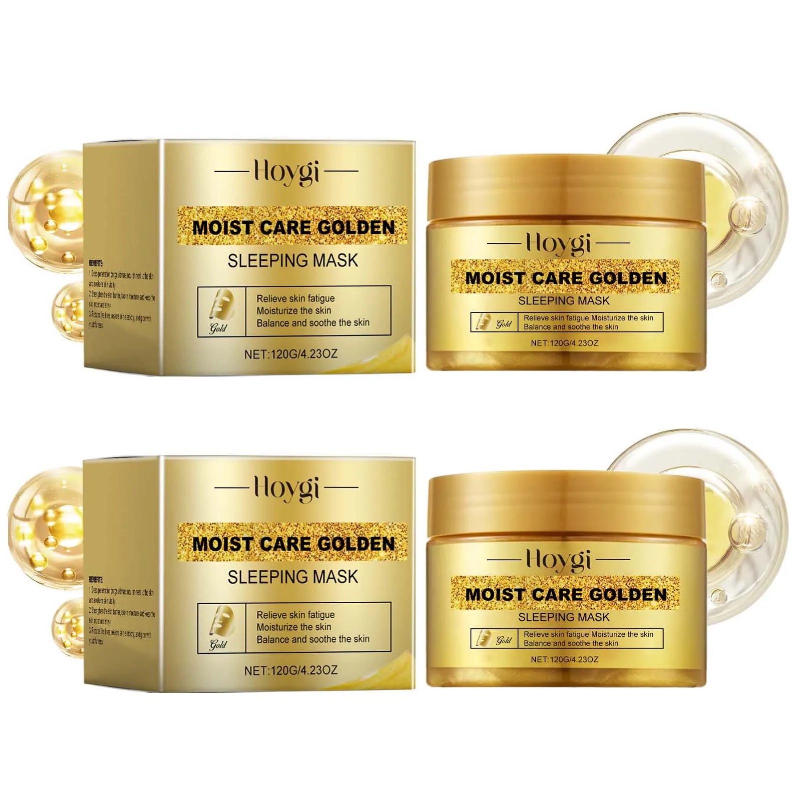 Gold Sleeping Masks Moisturizing Shrinkage Pore Lift Firm Fade Fine Lines Niacinamide Brightening Facial Skin Facial Masks Qme 2Pcs