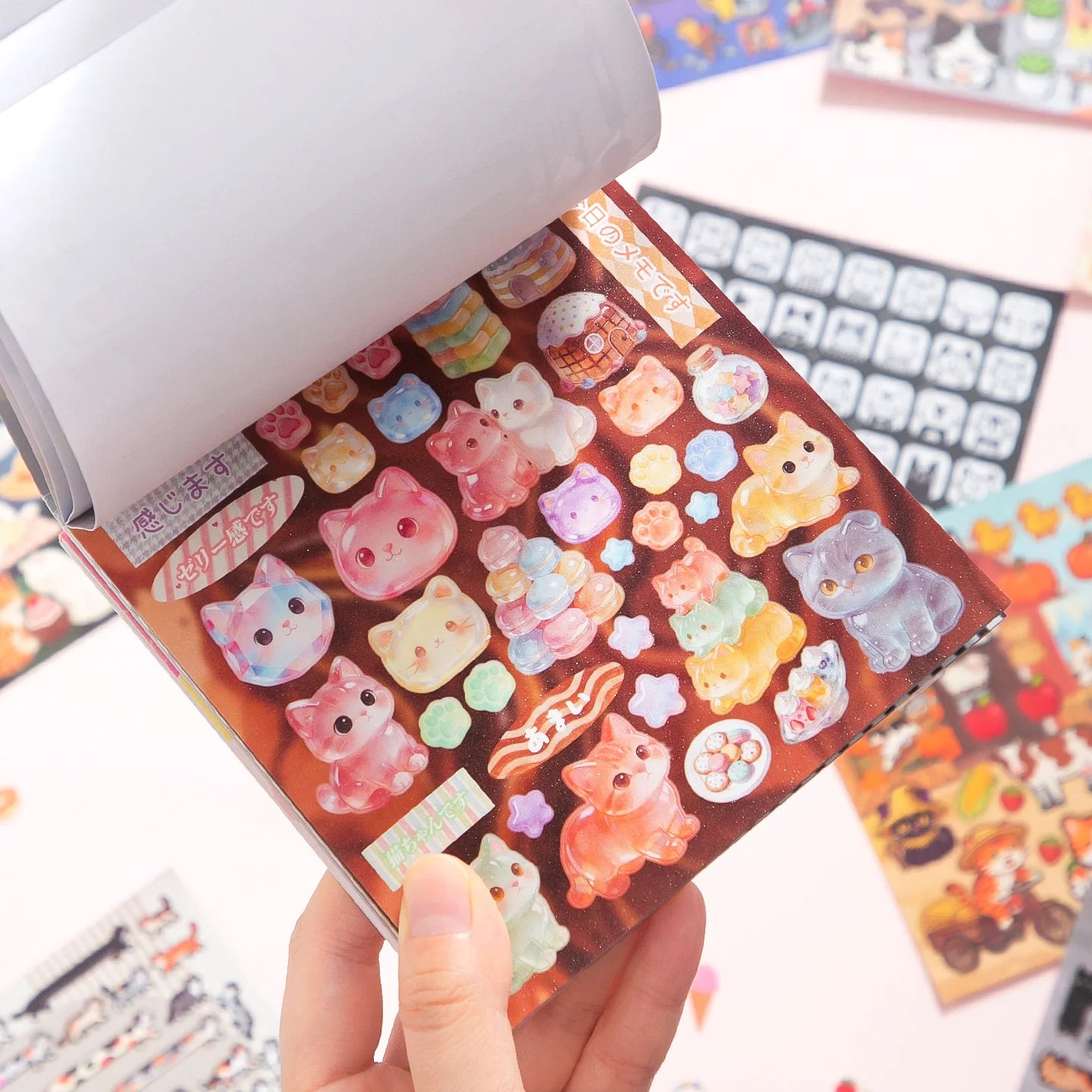 TIANZI Cute Cat Theme Kawaii Stationery Die Cut Sticker Book 30/60 Sheets DIY Handmade Scrapbooking Decoration Supplies Qme 2A