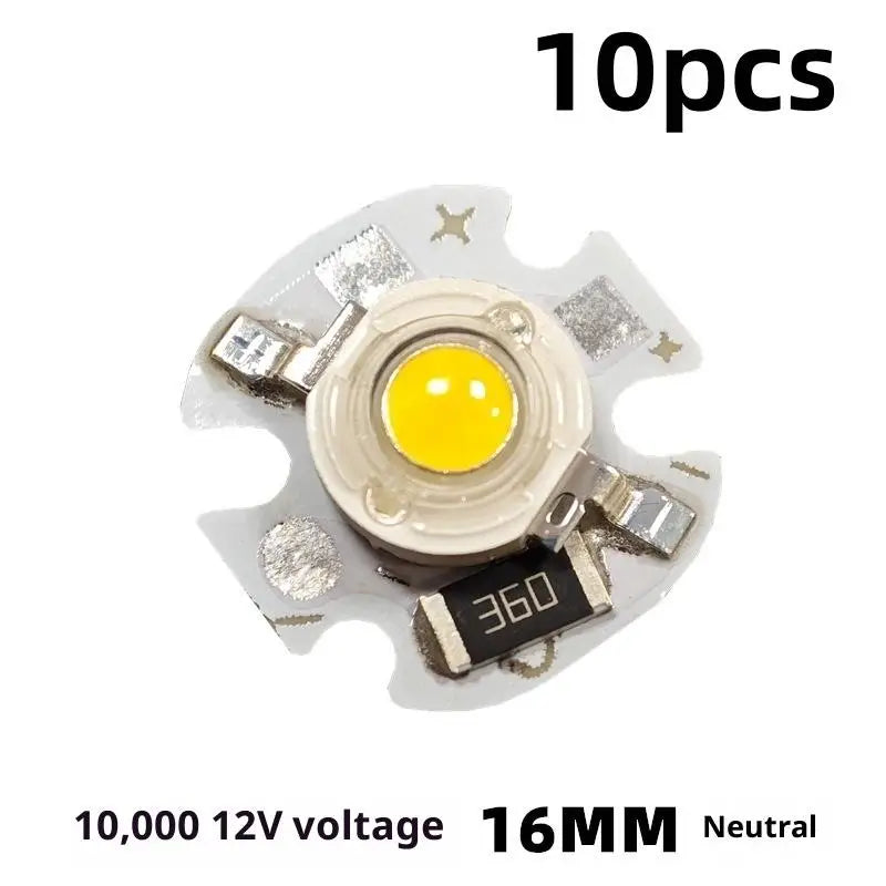 5/10Pcs 16mm 20mm LED Lamp Boards 1W 3W Single Color 5V 12V Warm Neutral White Spotlights Downlights Sunset Lights Qme Neutral 12V1W 10pcs