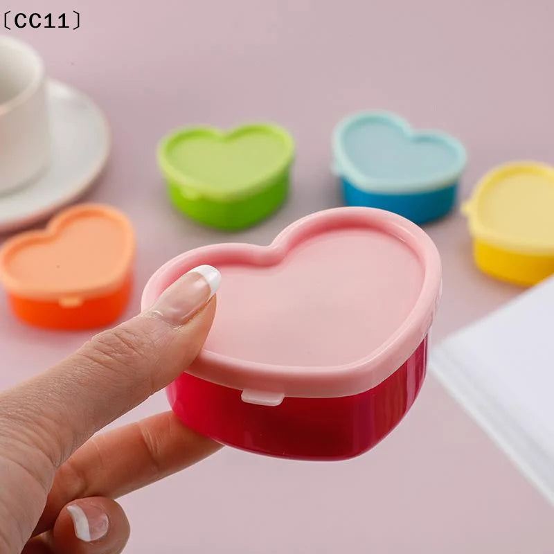 Flower Heart Square Shape Lunch Box Plastic Condiment Bottle Ketchup Qme