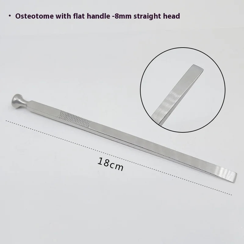 Stainless Steel Flat-handle Bone Chisel Dental Nasal Orthopedic Qme d