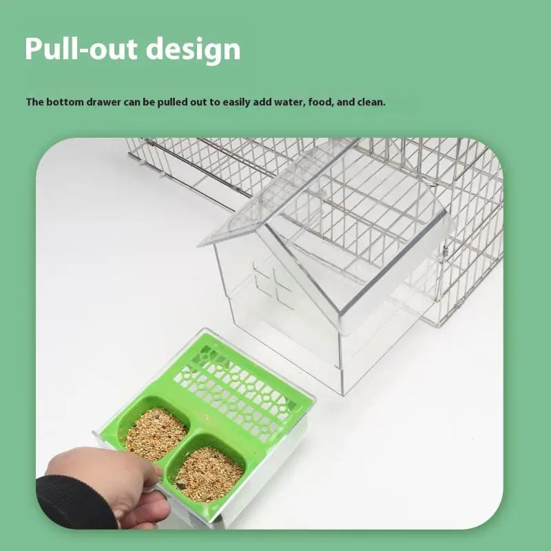 Hanging Parrot Feeder Prevent Scattering Bird Feeding Bowl Qme