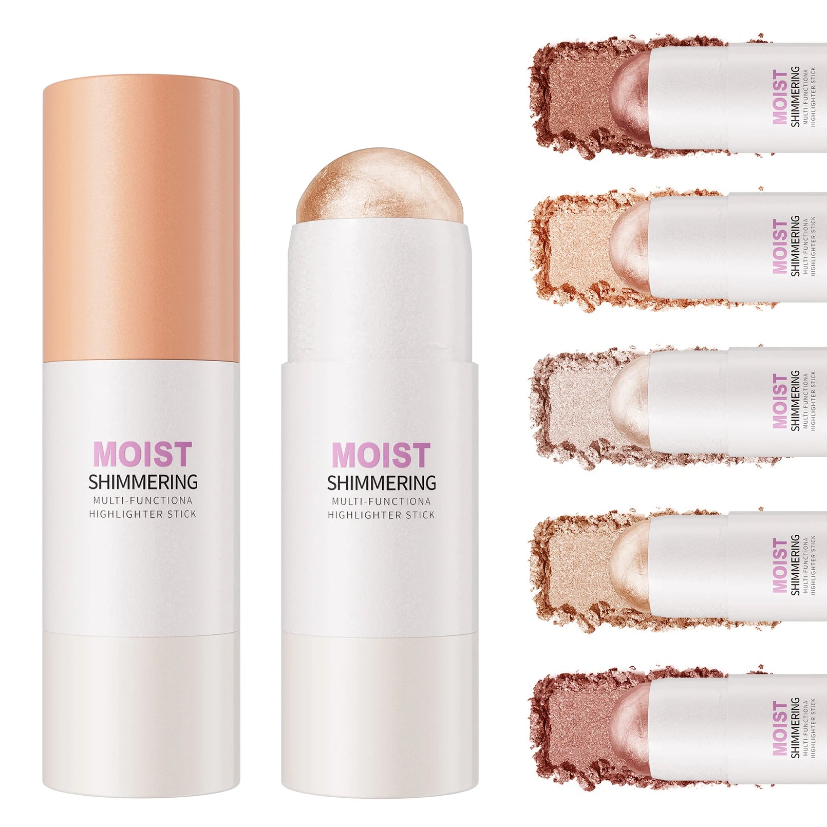Natural Brightening 1pc Highlighter Stick Natural Brightening Face Contour & Highlight Makeup, Medium Coverage, Water-Resistant Qme