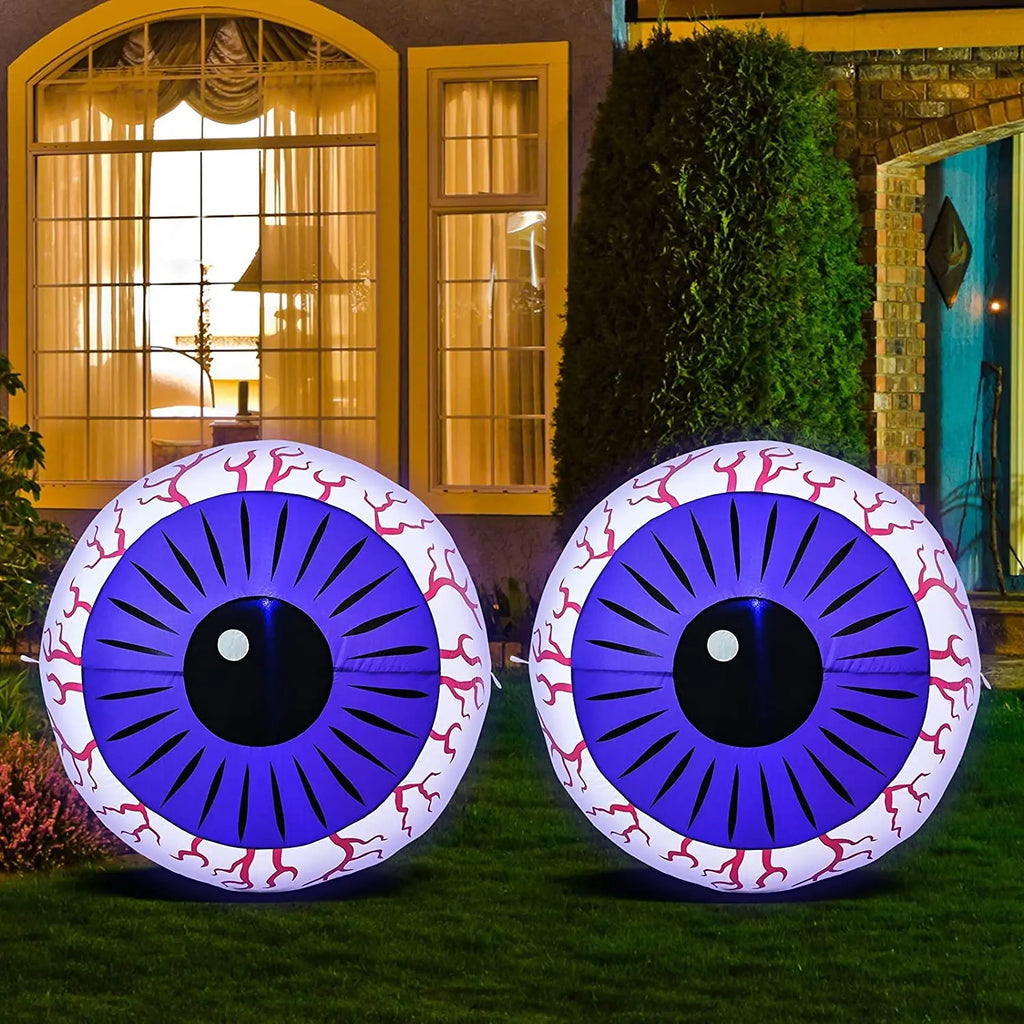 Christmas inflatable outdoor courtyard shopping mall decoration, luminous horror 16/24-inch big eye ball prop, waterproof Qme