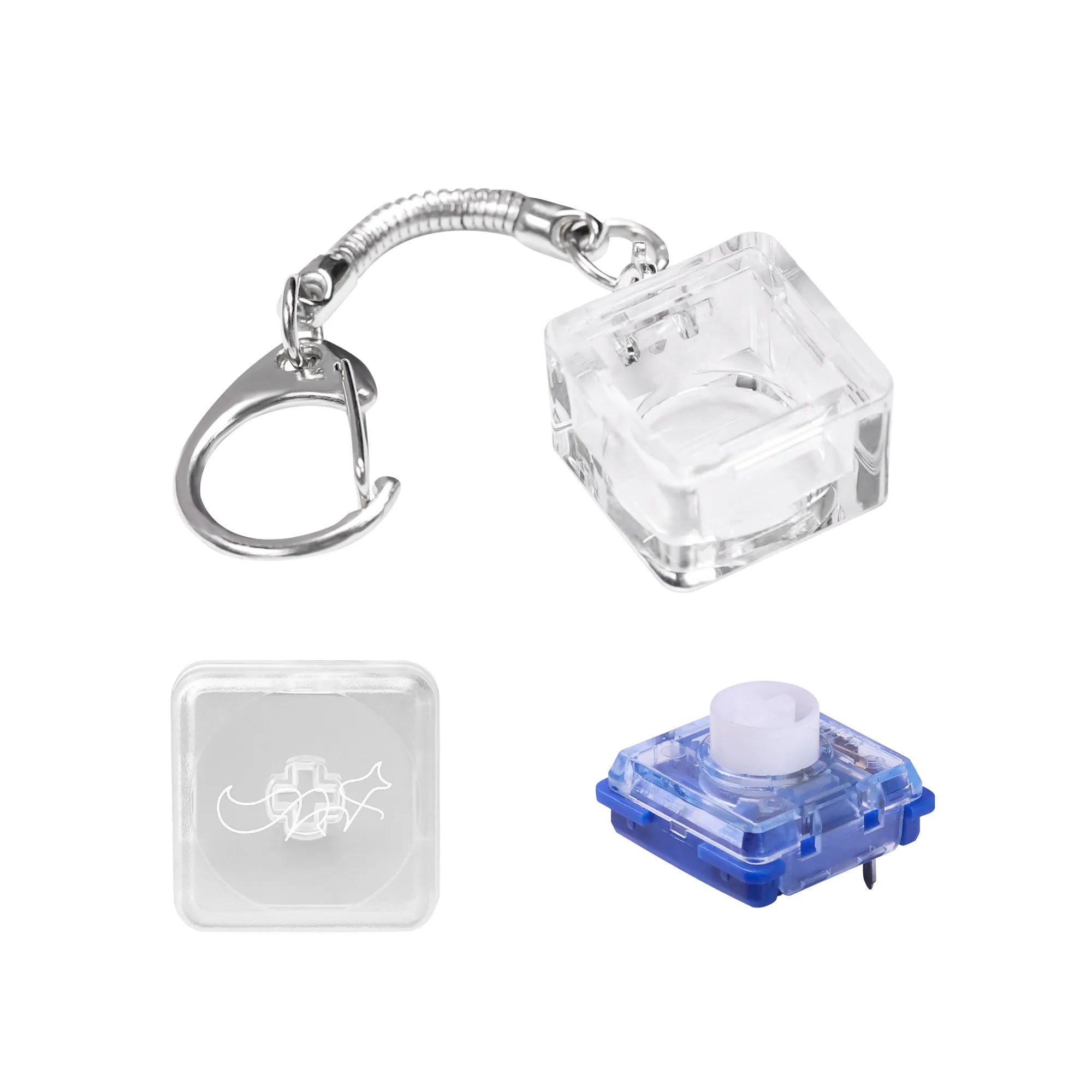 12 Kind Finger Button Anti-stress Toy Acrylic Mechanical Keyboard Keycaps Office Decompression Calming Children Adults Unzip Top Qme white