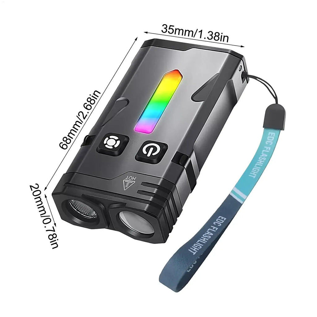 LED Keychain Flashlight 1100 Lumen Rechargeable Waterproof Torch Qme