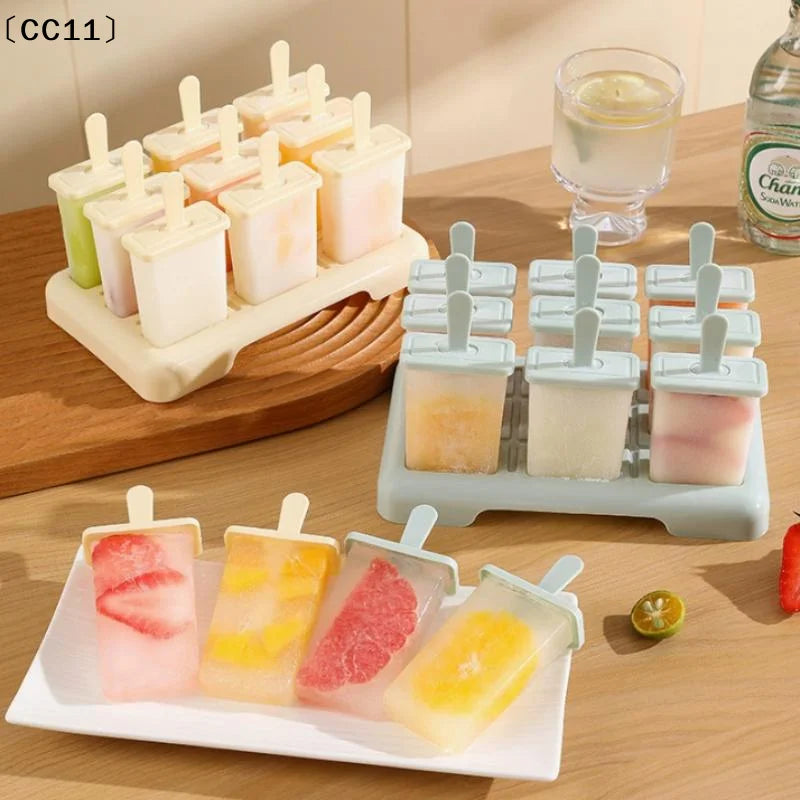 9 Grid Ice Cream Mold Popsicle Tray DIY Machine Homemade Summer Stick Qme