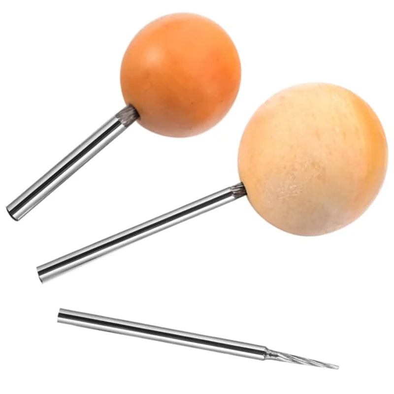 A02F-3-Piece Bead Polishing Drill Rod, Steel Construction With Cylindrical Grind And Fixed Needles Qme Silver