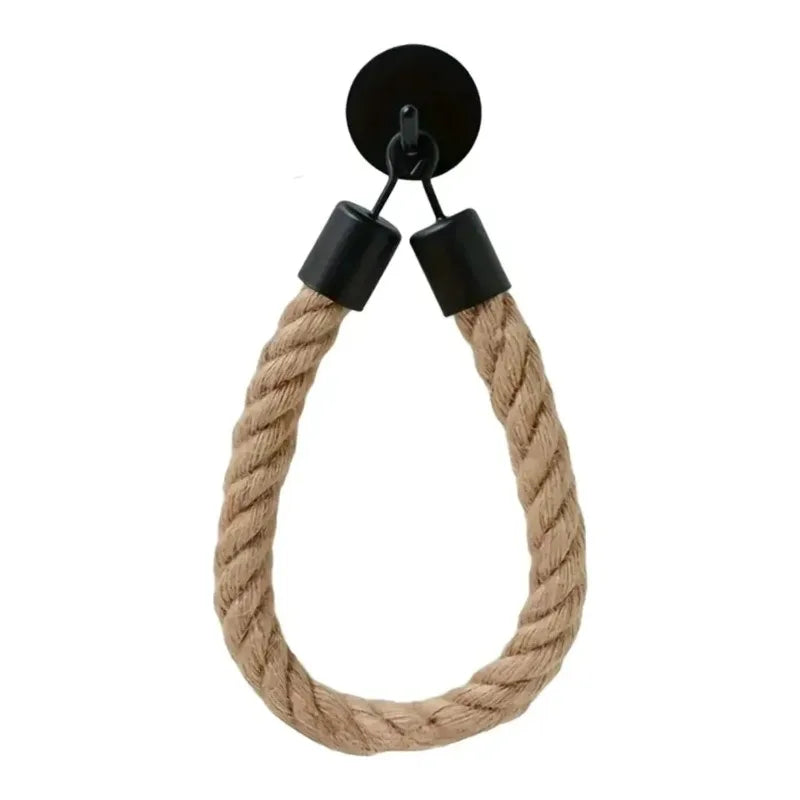 Retro Hemp Ropetoilet Roll Paper Holders Punchless Wall Mounted Rack Qme