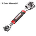 52 In 1 Multi-tool Wrench 8 to 19mm Tools Socket Works Universal Spline Bolts Sleeve Rotation Hand Tools 1pc 360° Tiger Wrench Qme 8-19mm Magnetic