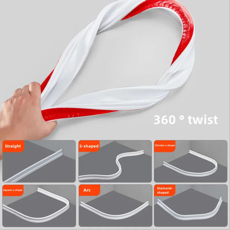 Bendable Bathroom Water Stopper Shower floor Wet Dry Separation Kitchen Sink Splashproof Blocker Water Dam Shower Accessories Qme