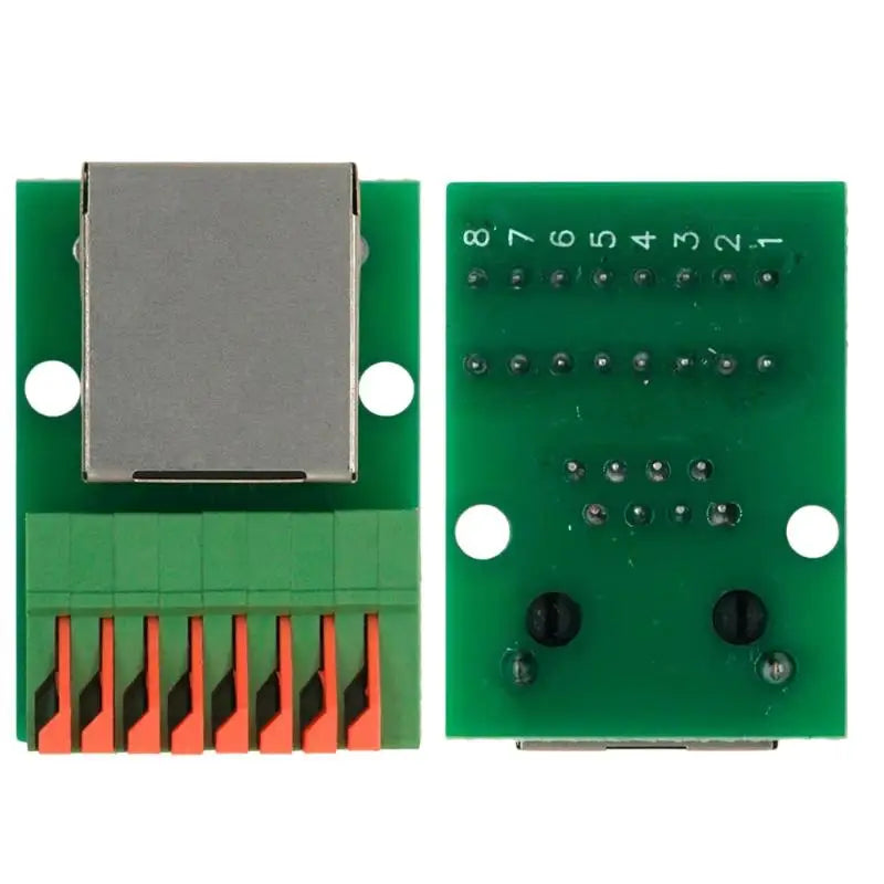 1Pc Data Adapter Board Female Socket Guide Rail Installation Terminals Connector RJ45 Network Port Terminal Block Welding Free. Qme