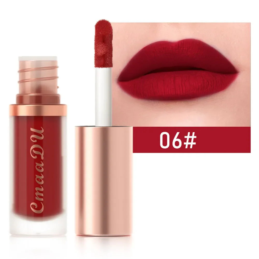 1pcs Waterproof Matte Velvet Lip Glaze Moisturizing Long Lasting Non-stick Cup Not Easy To Fade Lip Gloss Lipstick Makeup Qme 6