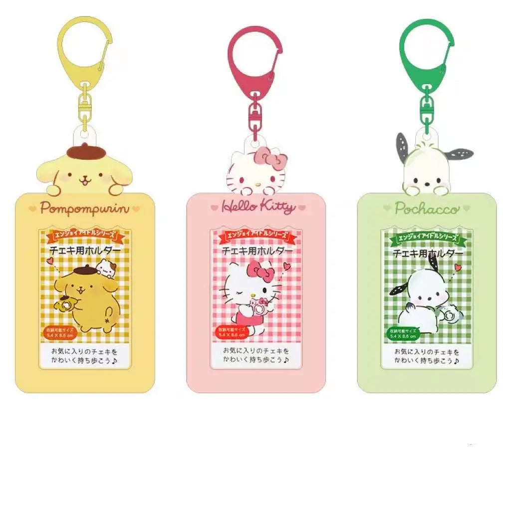 Cute Sanrio Cartoon Card Holder Portable Photo Pendant Keychain Qme