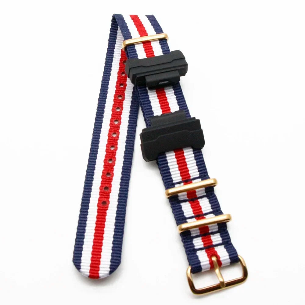 Nylon Watch Strap for Casio G-Shock GA100 GA120 GA110 GA400 Men Women Gold Buckle Replacement Watchband Bracelet Qme