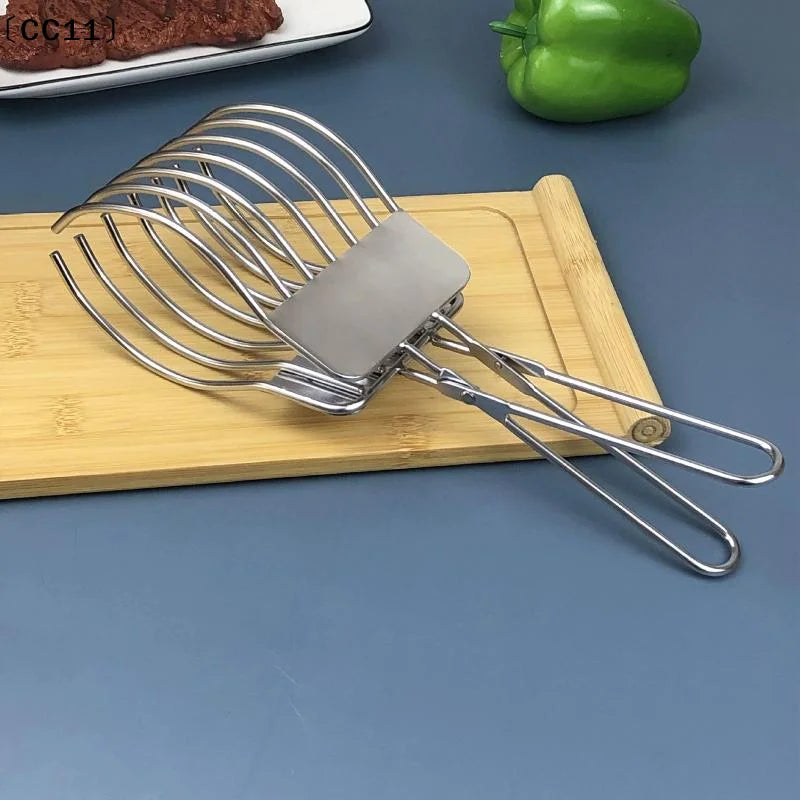 Stainless Steel Roast Meat Bread Cutting Tongs Effortless Slicing Qme