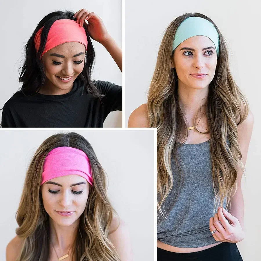 Women Headband Twist Cotton Sport Wide Turban Twisted Knotted Qme