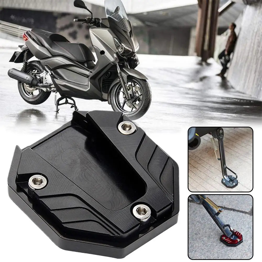 Aluminum Alloy Motorcycle Bike Kickstand Extender Foot Side Stand Extension Foot Pad Support Plate Motorbike Accessories Qme